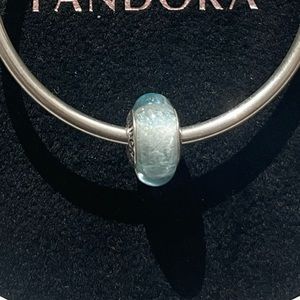 Pandora Elsa Murano bead, candy cane, and Rudolph